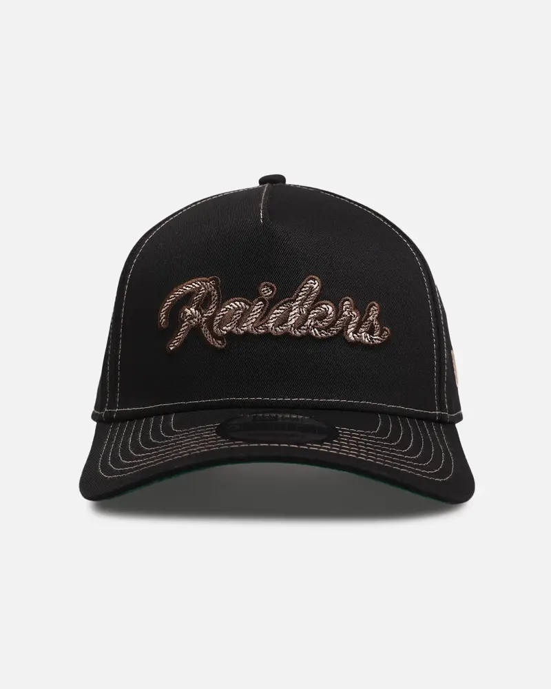 New Era Las Vegas Raiders 'Rope Script' 9Forty A-Frame Snapback Black/White 1