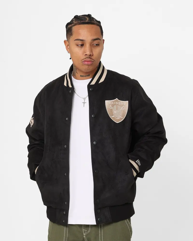 New Era Las Vegas Raiders Suede Jacket Black 1