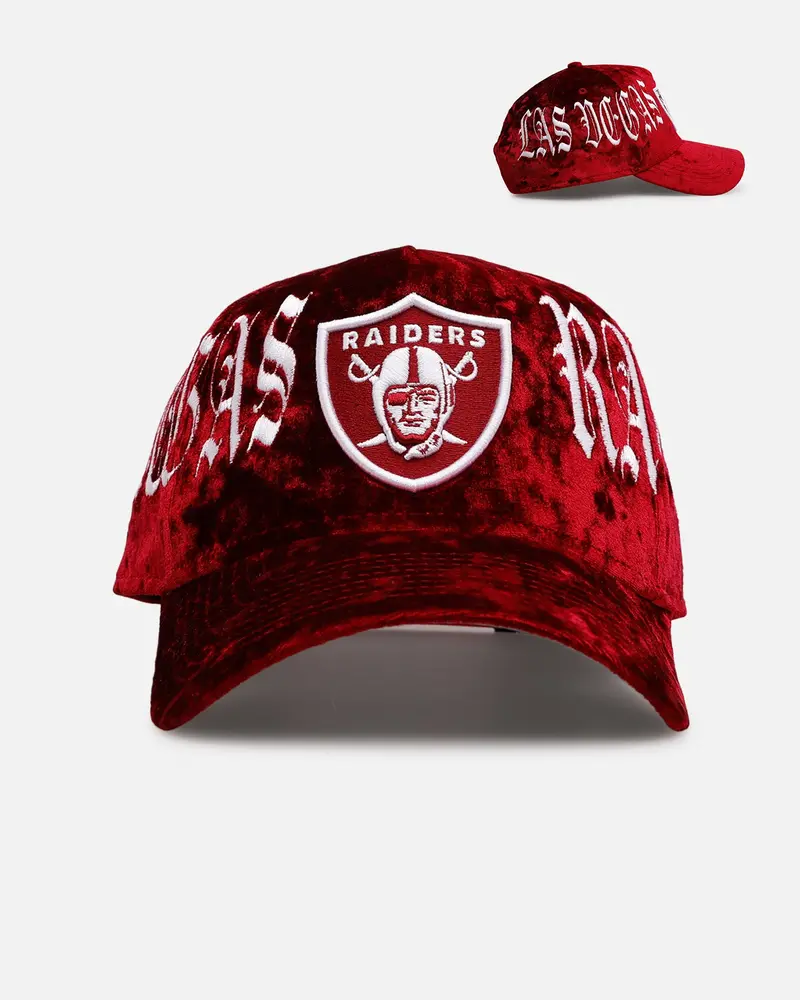 New Era Las Vegas Raiders 'Velvet Gothic Script' 9Forty A-Frame Snapback Maroon 1
