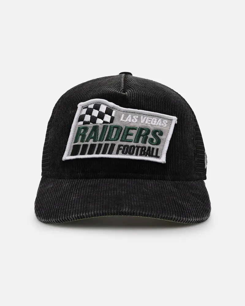 New Era Las Vegas Raiders 'Washed Cord Racer' Corduroy Golfer Trucker Snapback Washed Black 1