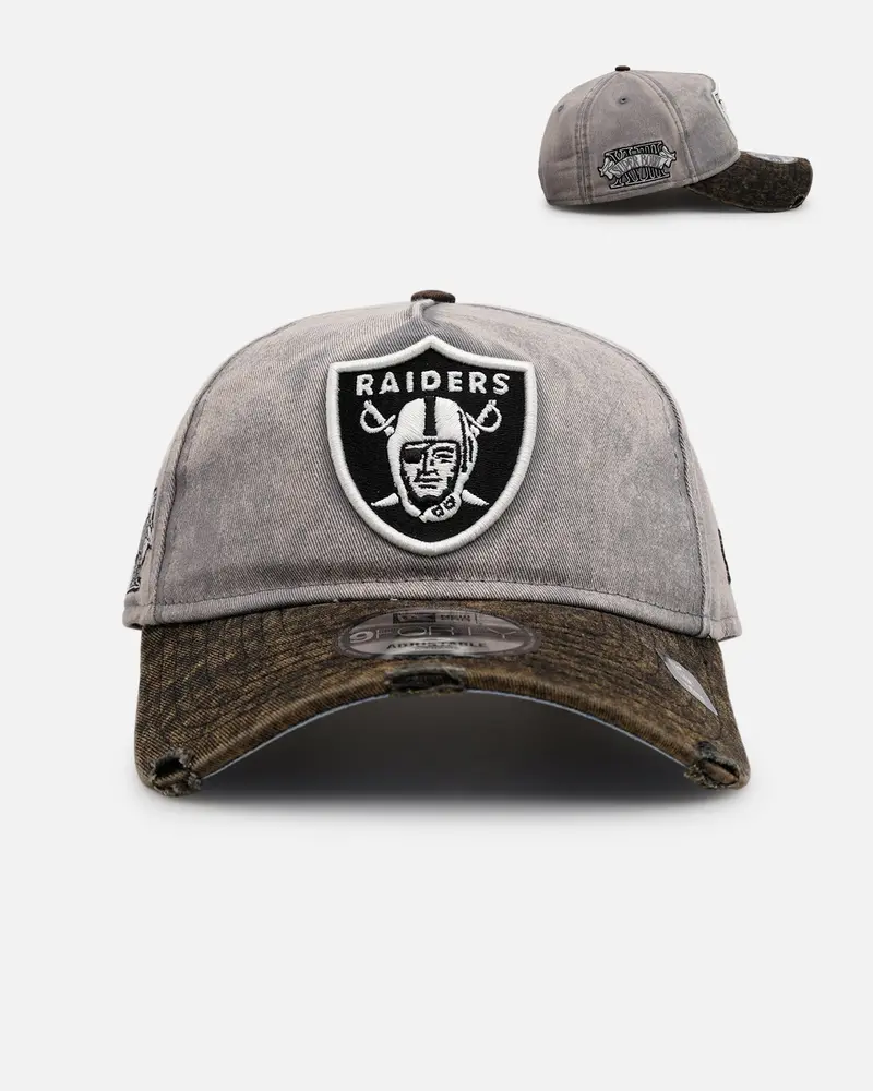 New Era Las Vegas Raiders 'Washed Storm Gray' 9Forty A-Frame Snapback Gray 1