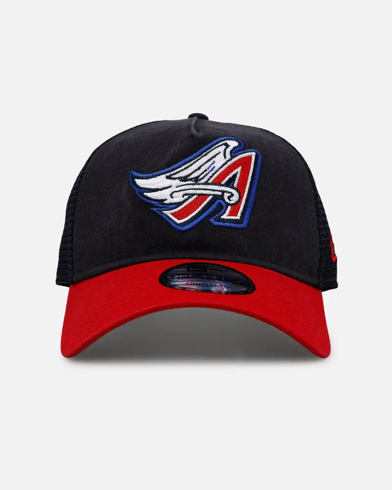 New Era Los Angeles Angels 'Washed Truckers' 9Forty A-Frame Trucker Snapback Official Team Color 1