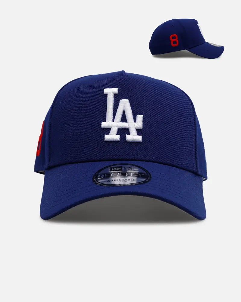 New Era Los Angeles Dodgers '#8 Side Patch' 9Forty A-Frame Snapback Dark Royal 1