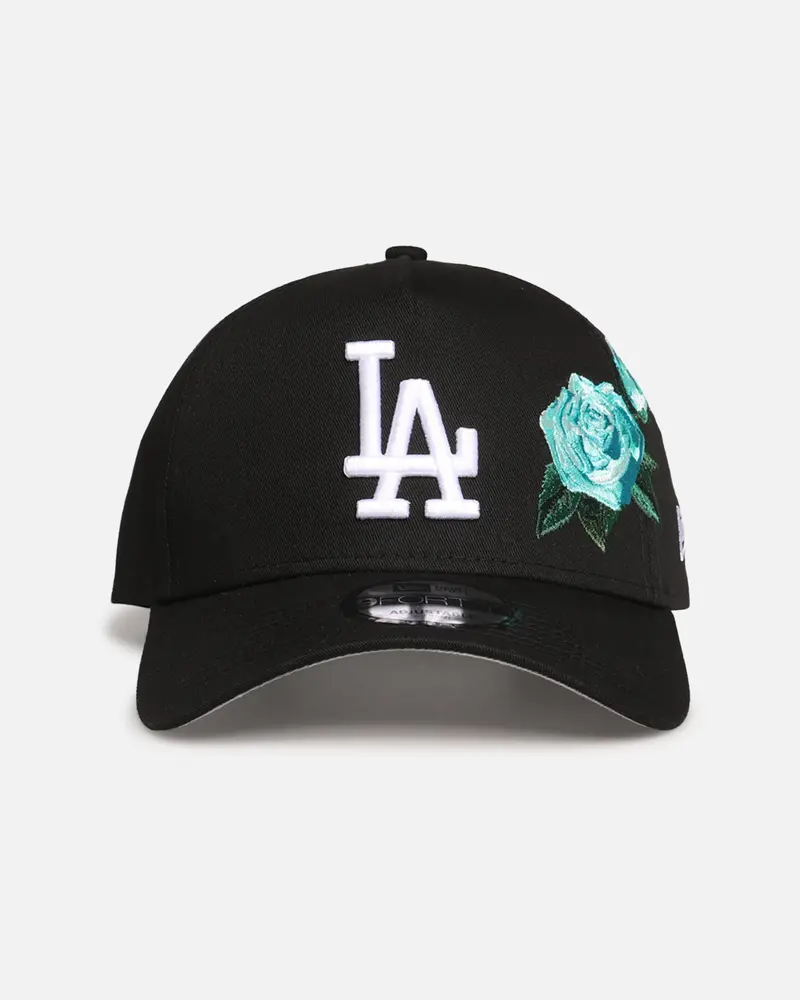 New Era Los Angeles Dodgers 'Aqua Rose Embroidery' 9Forty A-Frame Snapback Black/Aqua 1