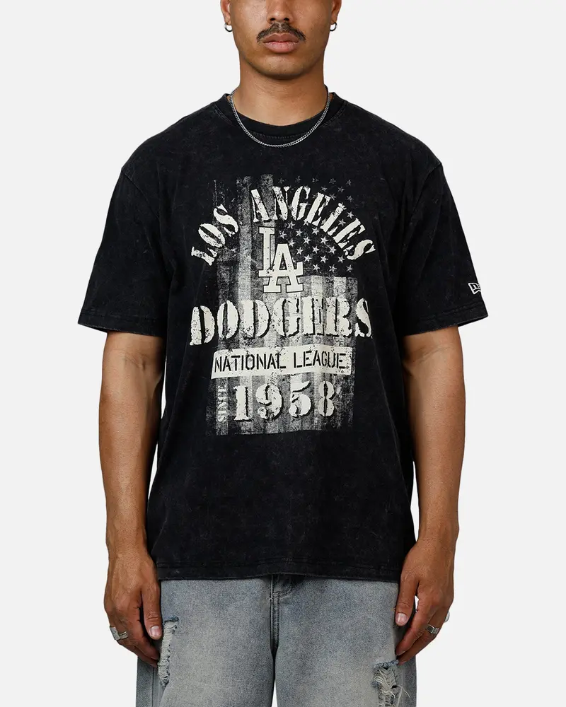 New Era Los Angeles Dodgers Armed Forces T-Shirt Washed Black 1
