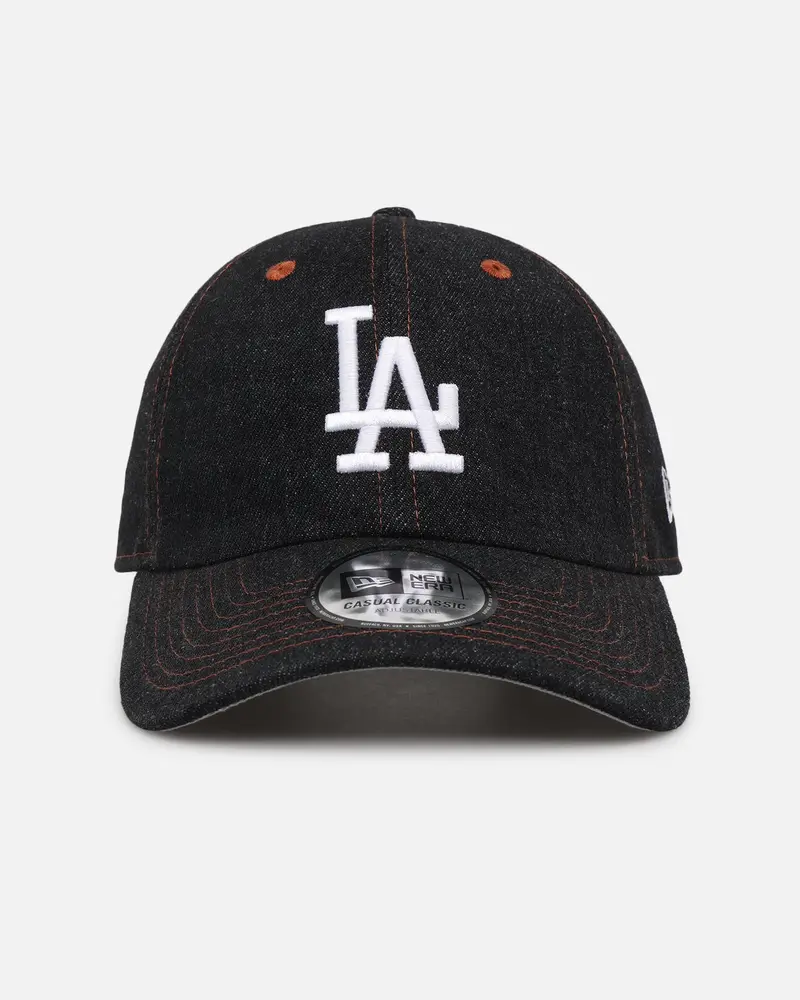 New Era Los Angeles Dodgers "Black Denim" Classic Casual Strapback Black Denim/Rust Contrast 1