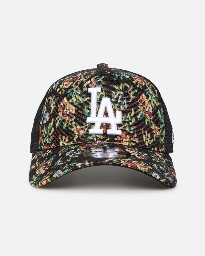New Era Los Angeles Dodgers 'Black Floral Tapestry' 9Forty A-Frame Trucker Snapback Tapestry 1