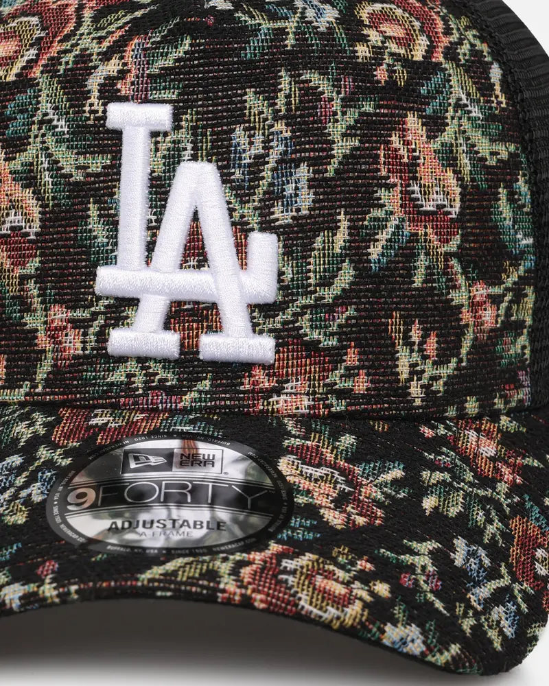 New Era Los Angeles Dodgers 'Black Floral Tapestry' 9Forty A-Frame Trucker Snapback Tapestry 2