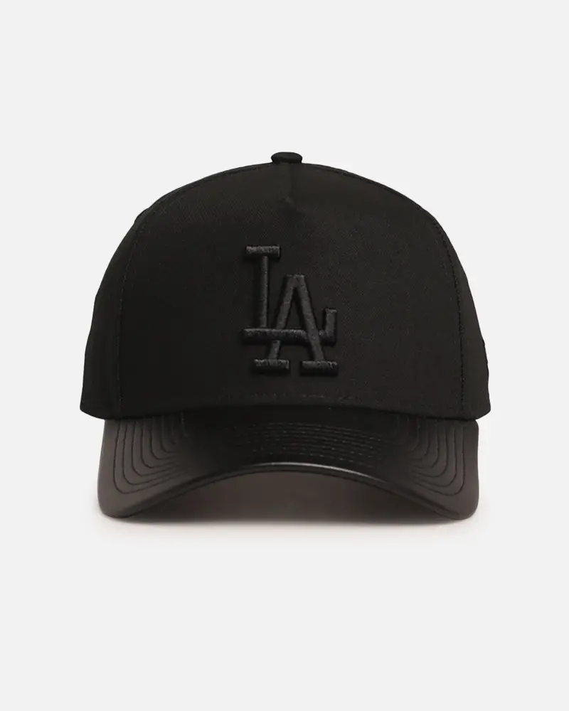 New Era Los Angeles Dodgers 'Canvas Leather' 9Forty A-Frame Snapback Black 1