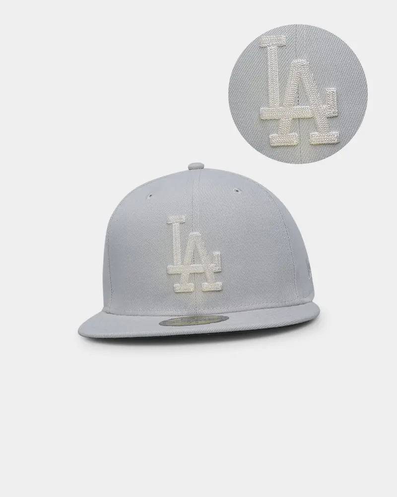 New Era Los Angeles Dodgers 'Chain Stitch' 59Fifty Fitted Stone 1