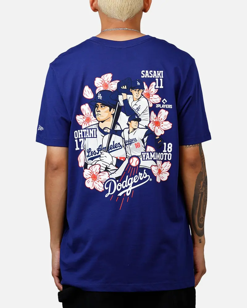 New Era Los Angeles Dodgers Cherry Blossom T-Shirt Blue 1