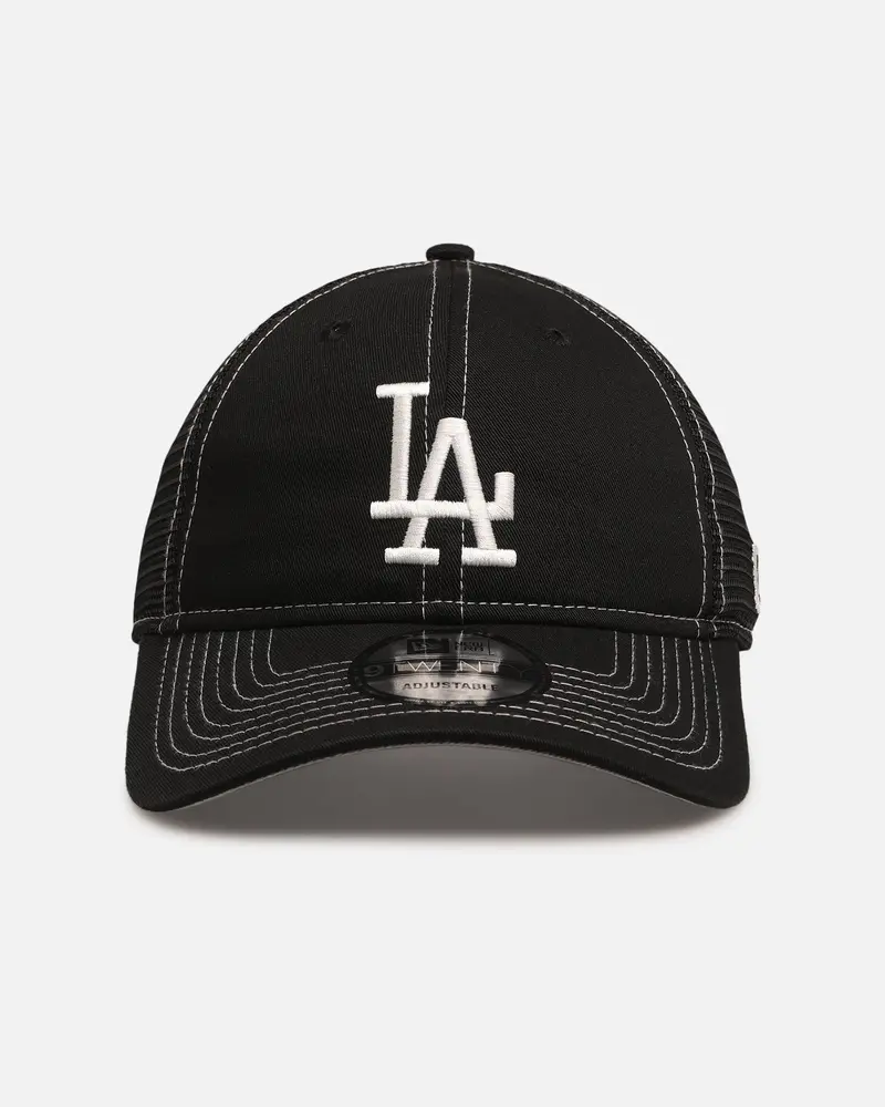 New Era Los Angeles Dodgers 'Contrast Chrome' 9Twenty Casual Trucker Strapback Black 1