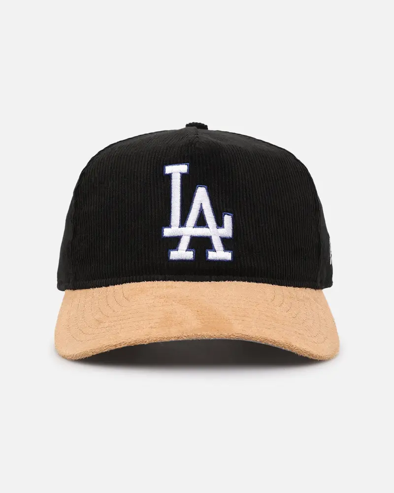 New Era Los Angeles Dodgers 'Corduroy Suede' Pre-Curved Golfer Snapback  Washed Black 1