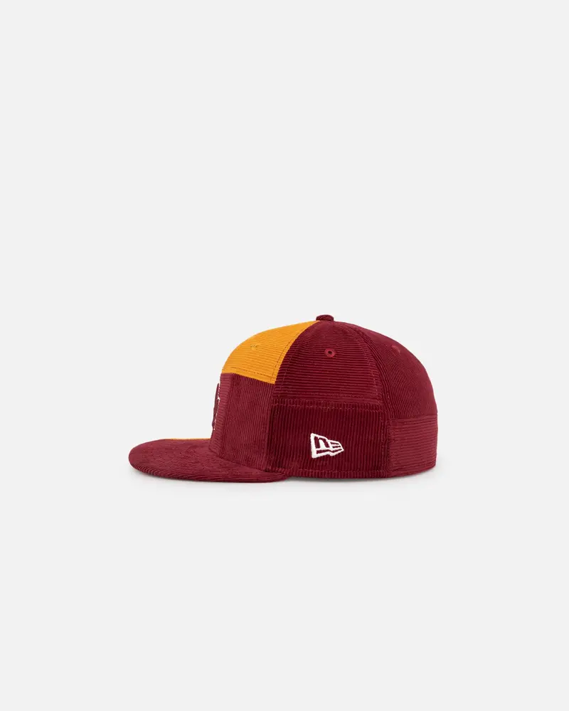 New Era Los Angeles Dodgers 'Maroon Patchwork Corduroy' 59Fifty Fitted Maroon/Yellow 5