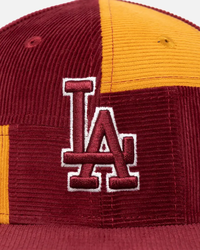 New Era Los Angeles Dodgers 'Maroon Patchwork Corduroy' 59Fifty Fitted Maroon/Yellow 6