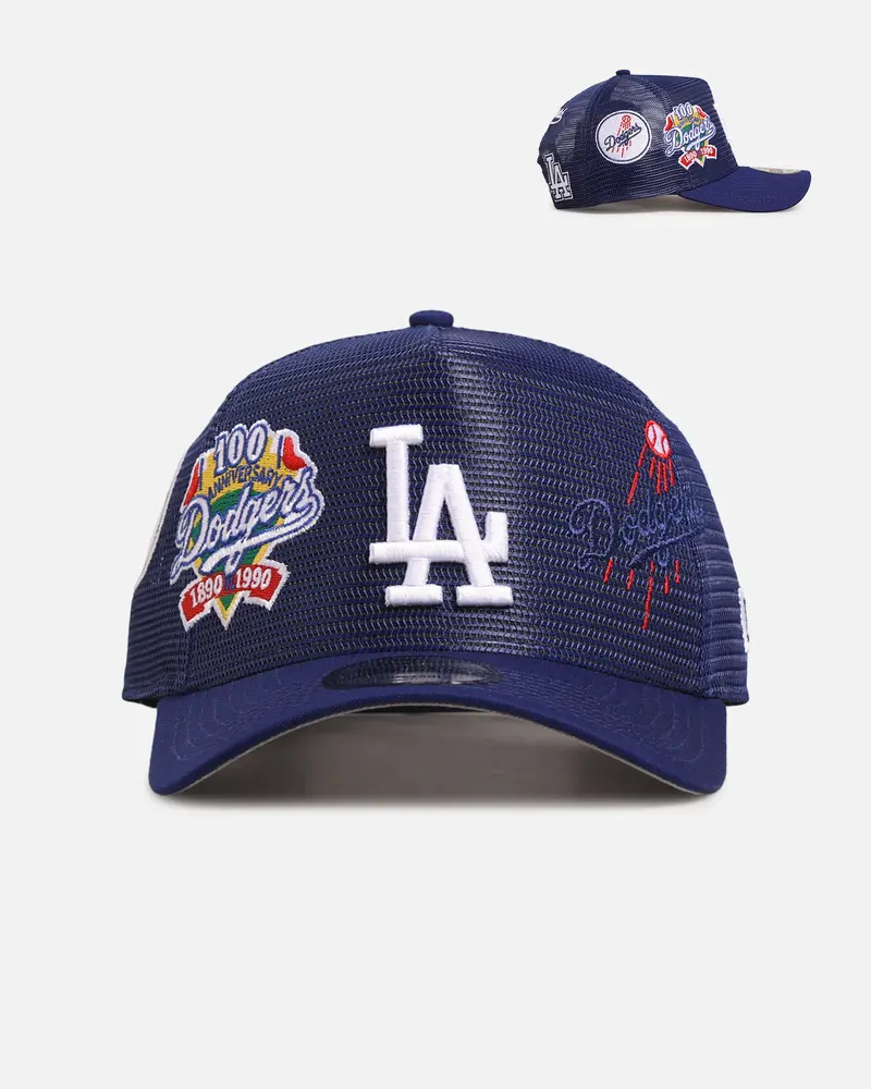 New Era Los Angeles Dodgers 'Mesh Crown All Over Logos' 9Forty A-Frame Snapback Official Team Colour 1