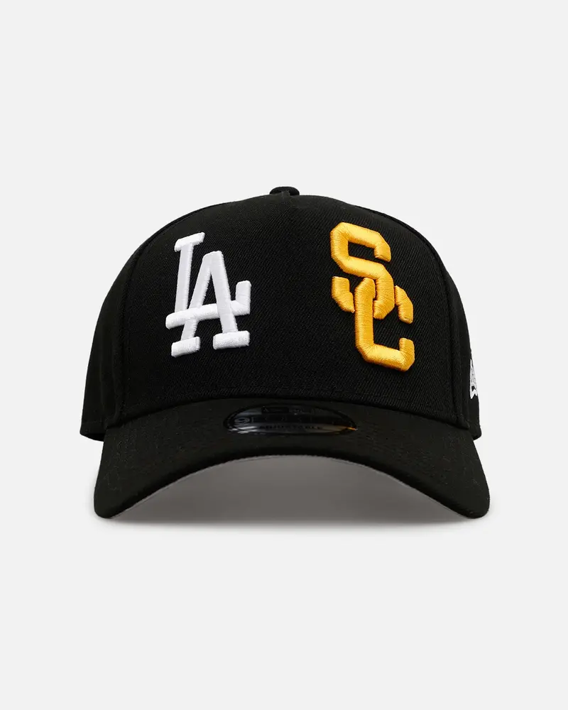 New Era Los Angeles Dodgers 'Mlb & Ncaa Dual Logo' 9Forty A-Frame Snapback Black 1