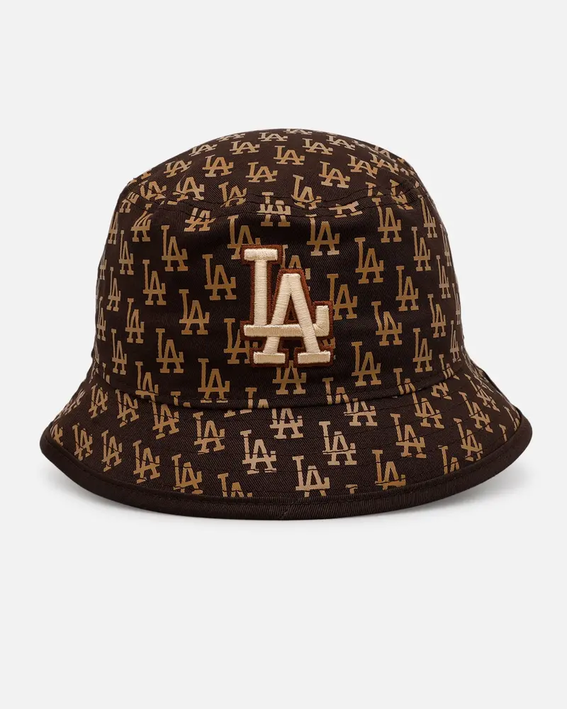 New Era Los Angeles Dodgers 'Monogram' Bucket Hat Brown 1