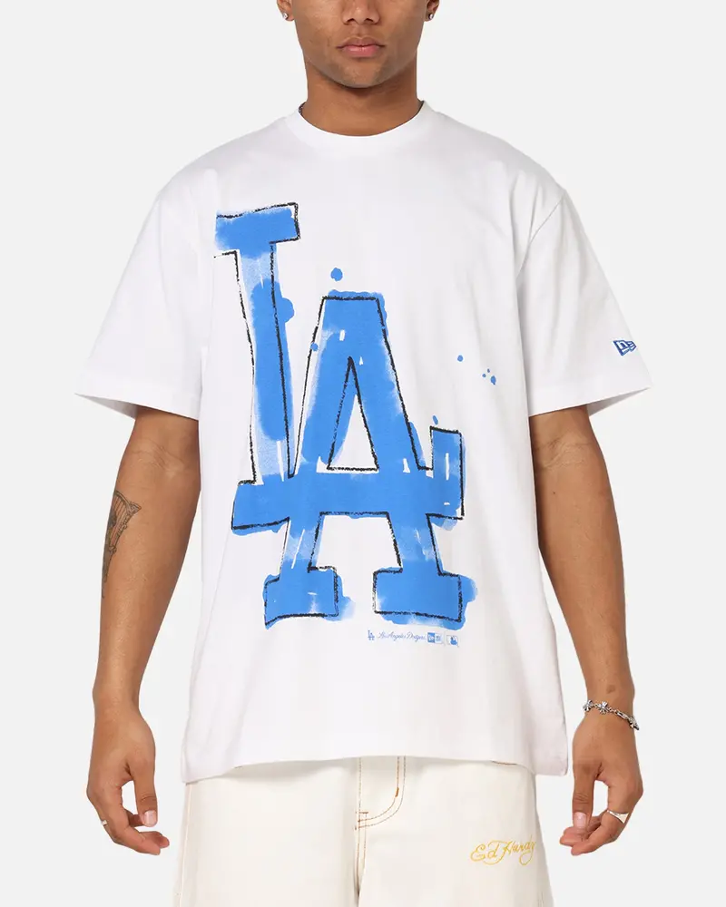 New Era Los Angeles Dodgers Oversized Paint T-Shirt White 1