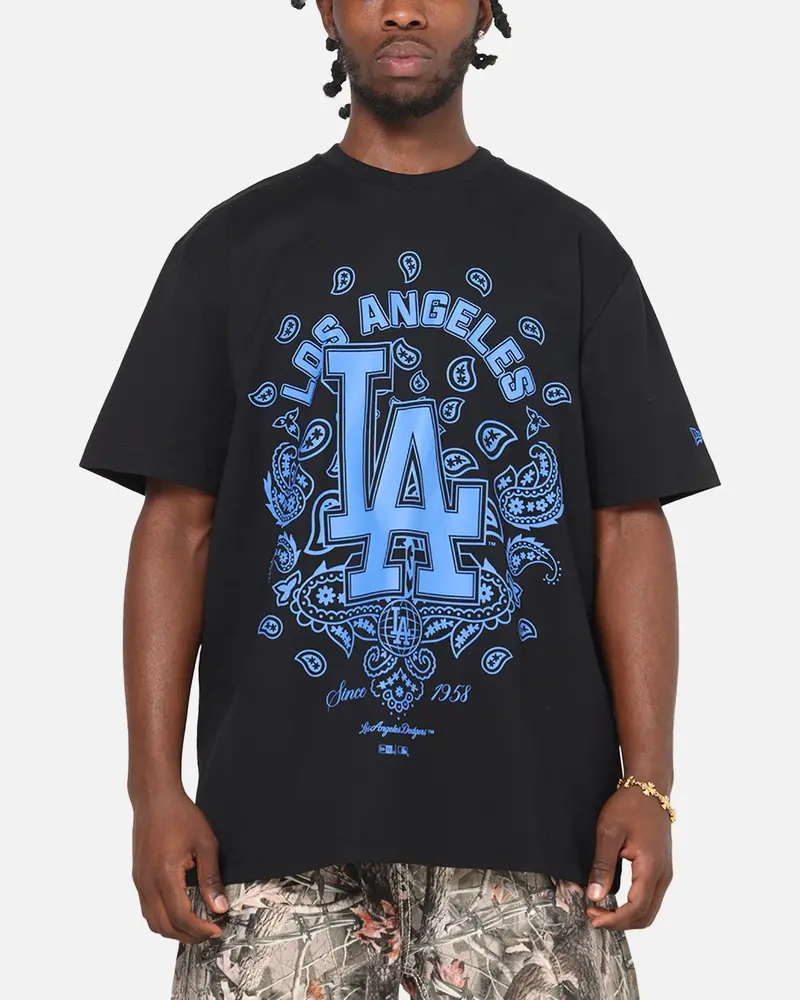 New Era Los Angeles Dodgers Paisley Oversized T-Shirt Black 1