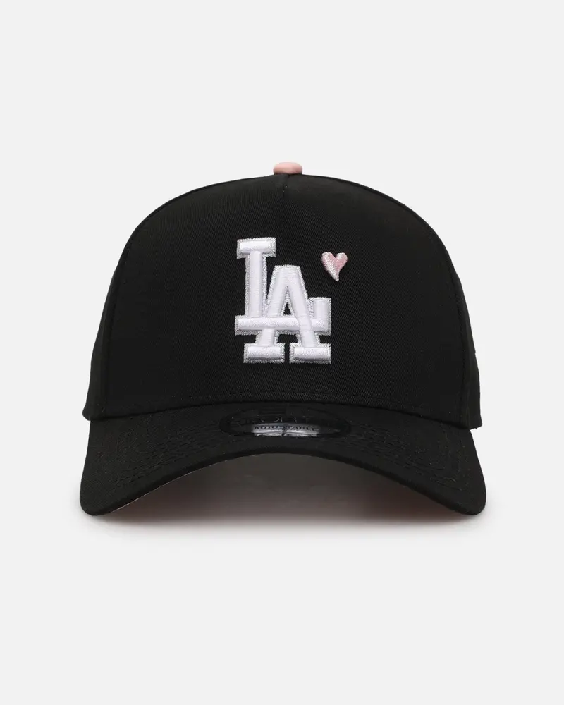 New Era Los Angeles Dodgers 'Pink Satin Hearts 2.0' 9Forty A-Frame Snapback Black/Pink 1