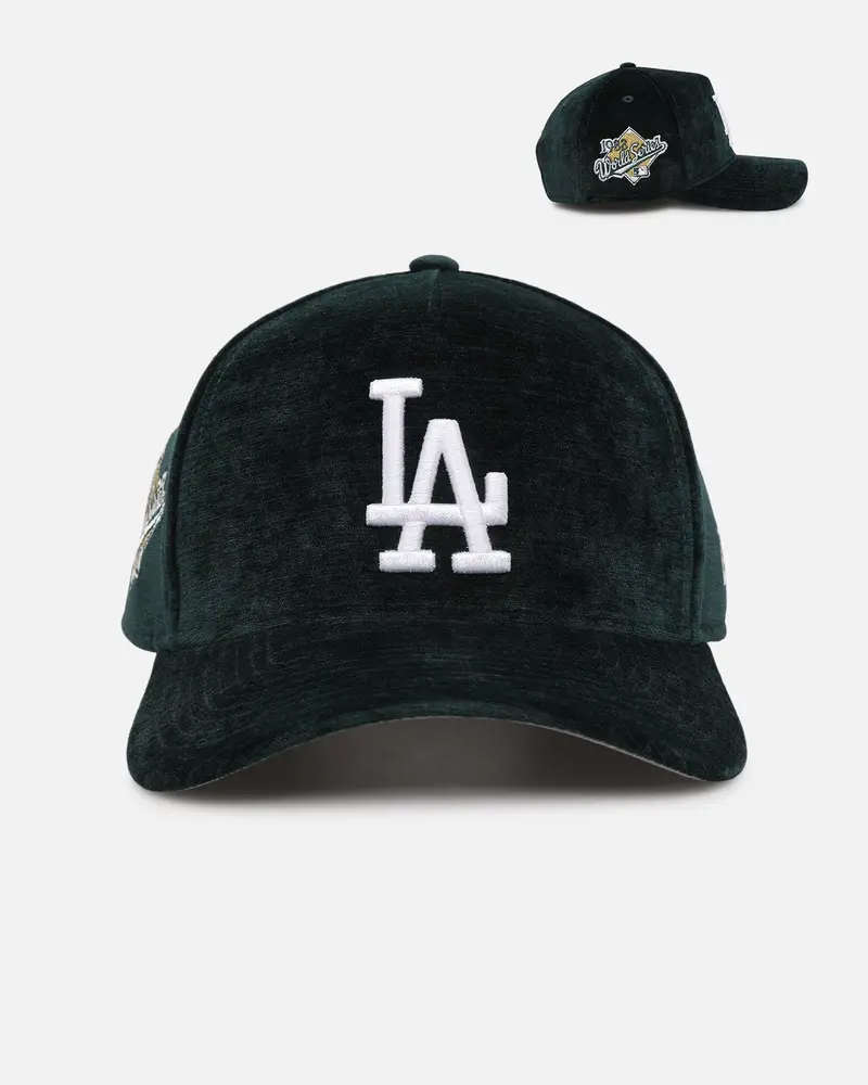 New Era Los Angeles Dodgers 'Plush Chenille' 9Forty A-Frame Snapback Dark Green 1