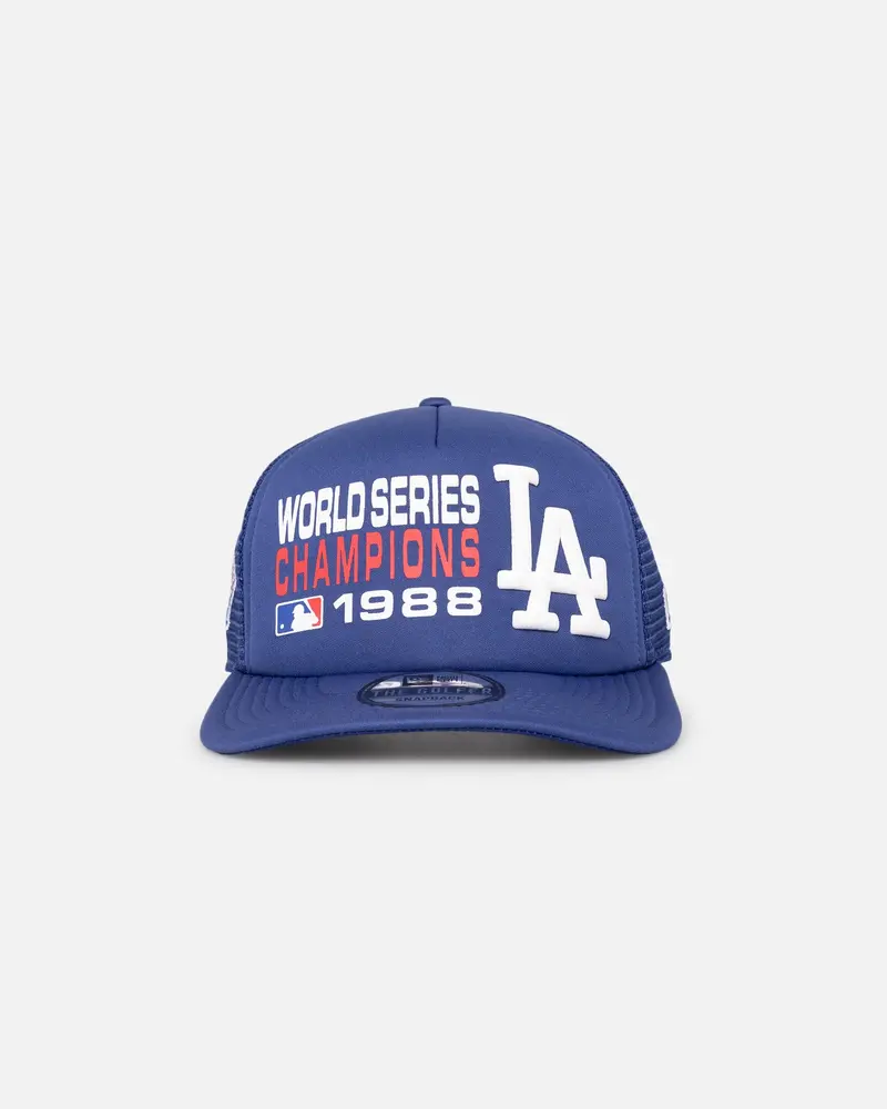 New Era Los Angeles Dodgers Pre-Curved Golfer Trucker Snapback Dark Royal 1