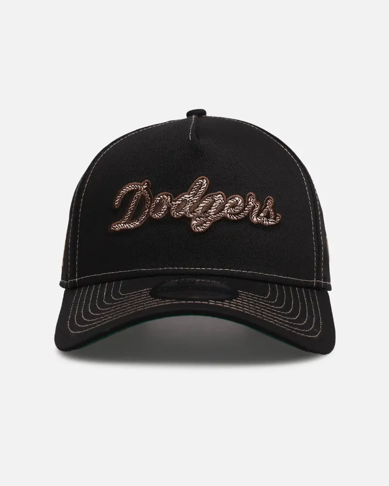 New Era Los Angeles Dodgers 'Rope Script' 9Forty A-Frame Snapback Black/White 1