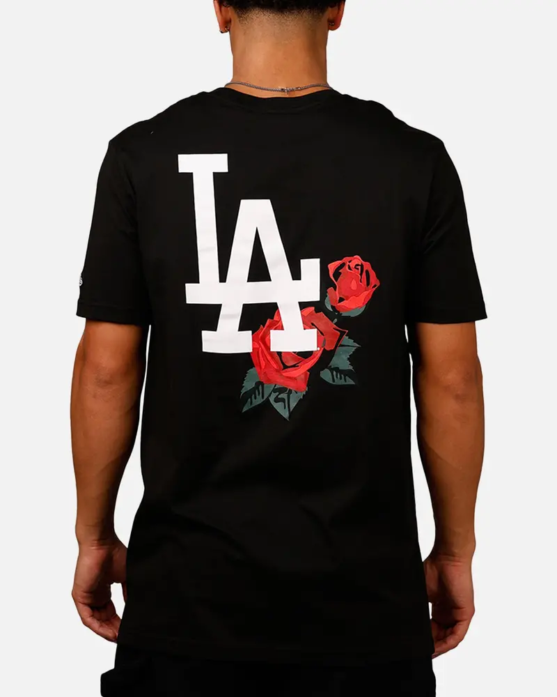 New Era Los Angeles Dodgers Rose T-Shirt Black/Red 1