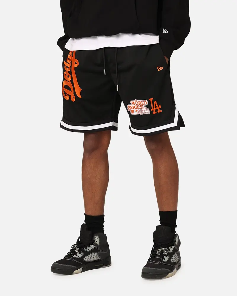 New Era Los Angeles Dodgers 'Scary Nights' Mesh Shorts Black/Orange 1