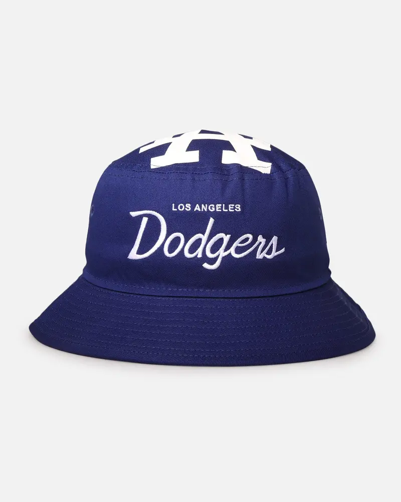 New Era Los Angeles Dodgers 'Script' Bucket Hat Official Team Colour 1