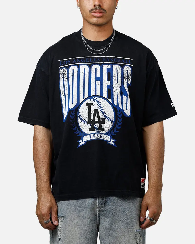 New Era Los Angeles Dodgers Throwback T-Shirt Black 1
