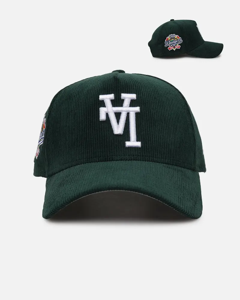 New Era Los Angeles Dodgers 'Upside Down La Cord' 9Forty A-Frame Corduroy Snapback Green 1