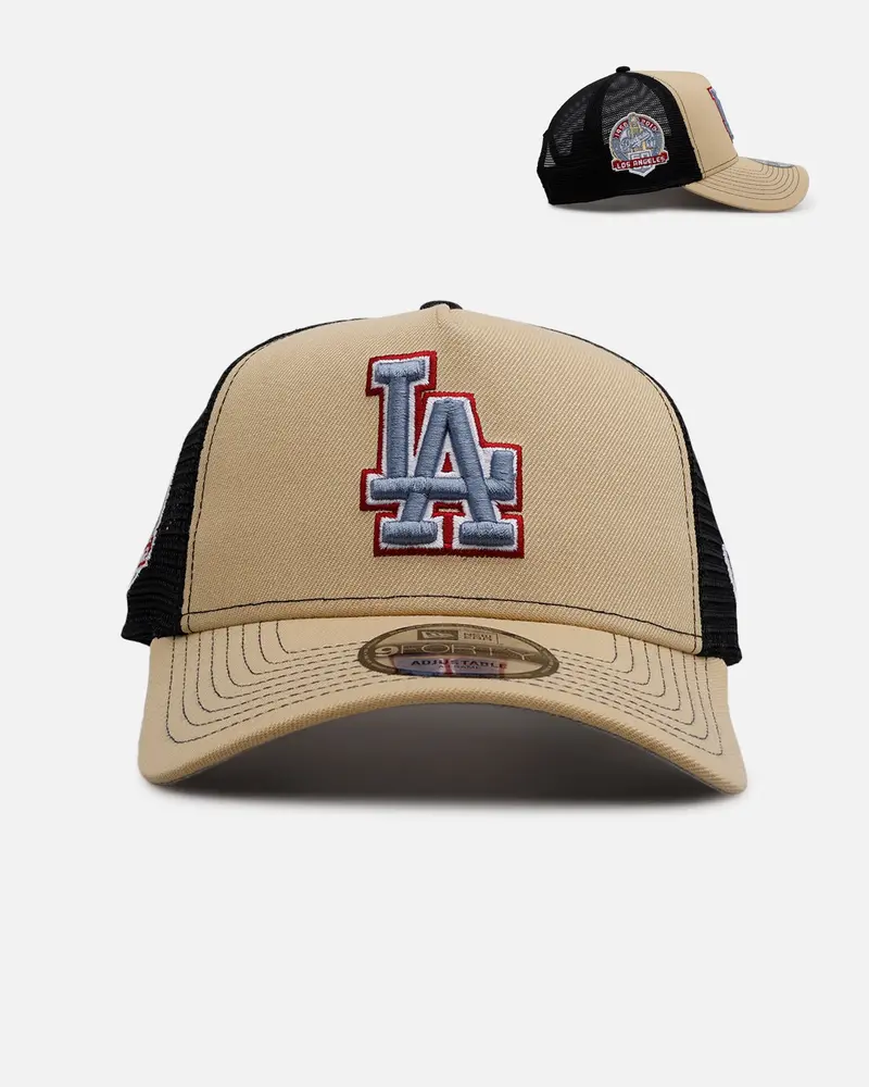 New Era Los Angeles Dodgers 'Vintage Truckers' 9Fortty A-Frame Trucker Snapback Vegas Gold 1