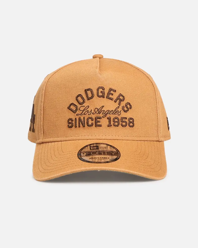 New Era Los Angeles Dodgers 'Washed Canvas' 9Forty A-Frame Snapback Walnut 1