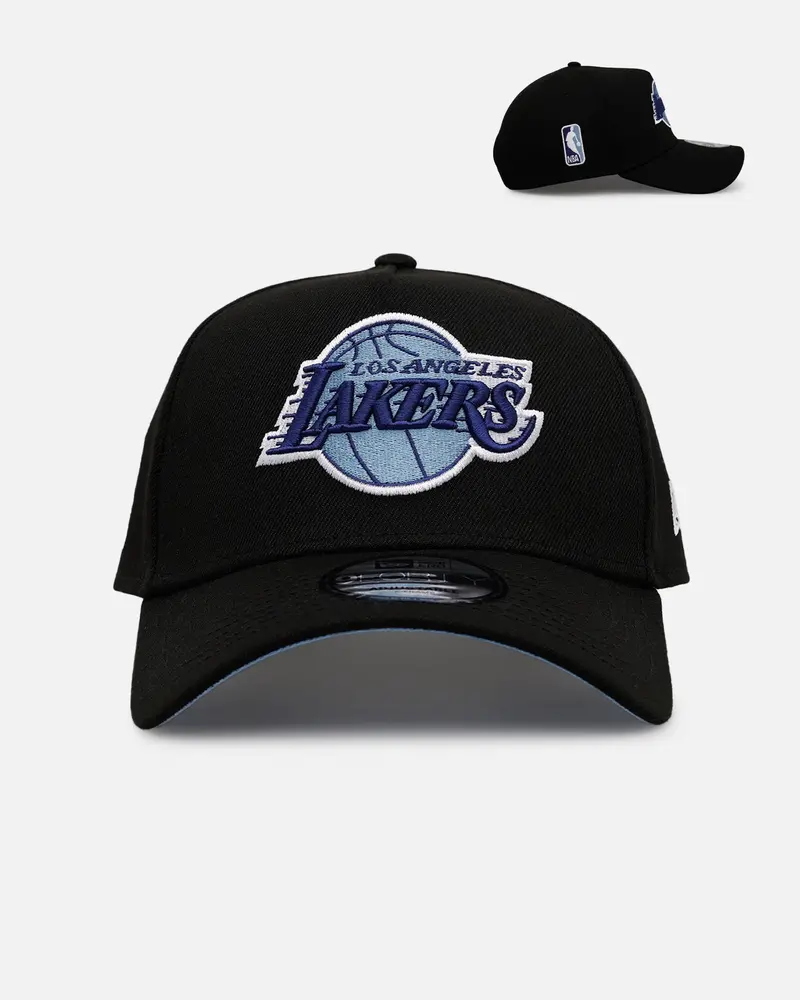 New Era Los Angeles Lakers 'Black And Sky Blue' 9Forty A-Frame Snapback Black/Sky Blue 1