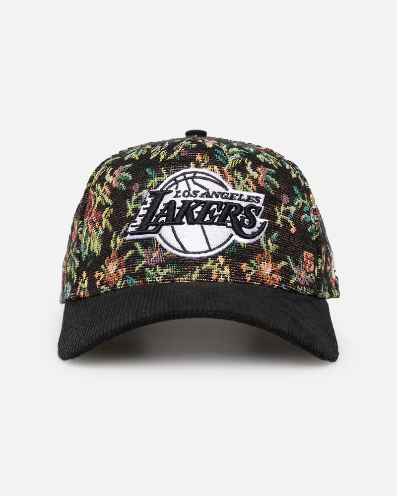 New Era Los Angeles Lakers 'Black Corduroy Floral Tapestry' 9Forty A-Frame Snapback Tapestry/Black 1