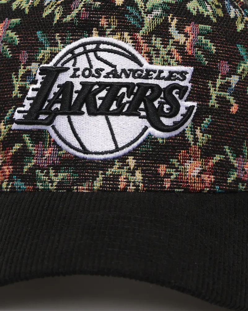 New Era Los Angeles Lakers 'Black Corduroy Floral Tapestry' 9Forty A-Frame Snapback Tapestry/Black 2