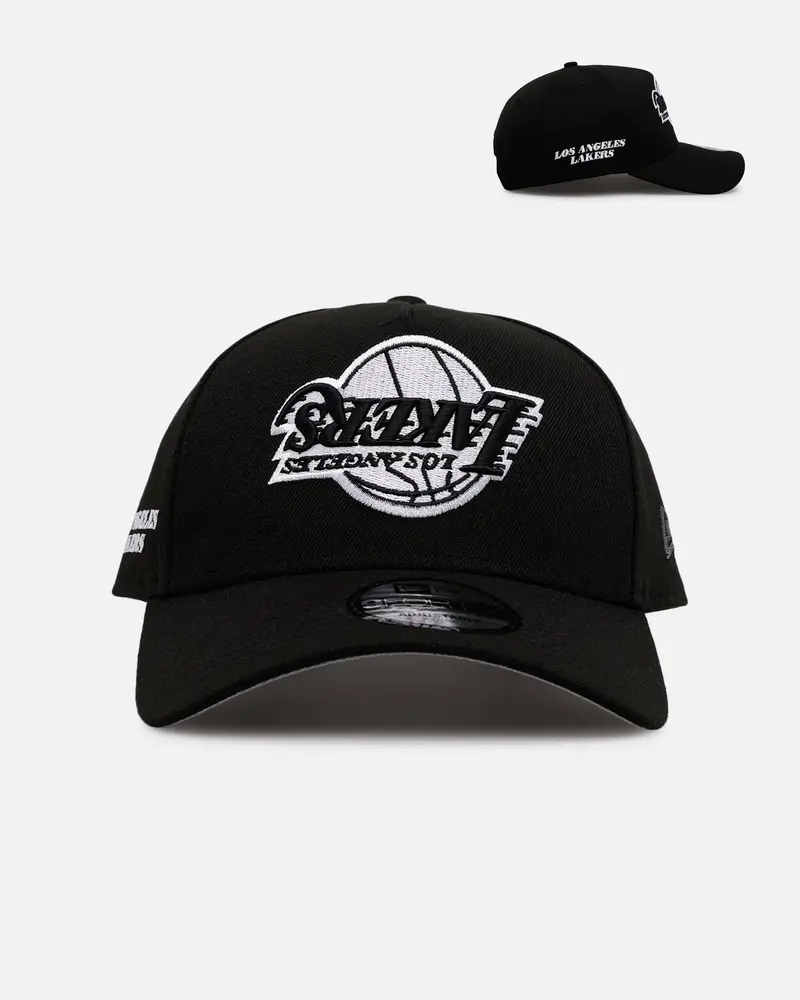 New Era Los Angeles Lakers 'Black White Upside Down Logo' 9Forty A-Frame Snapback Black/White 1