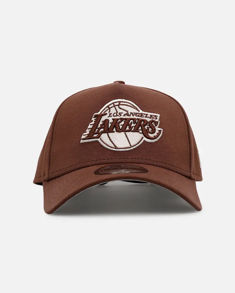 New Era Los Angeles Lakers 'Cozy 2.0' 9Forty A-Frame Strapback Brown 1