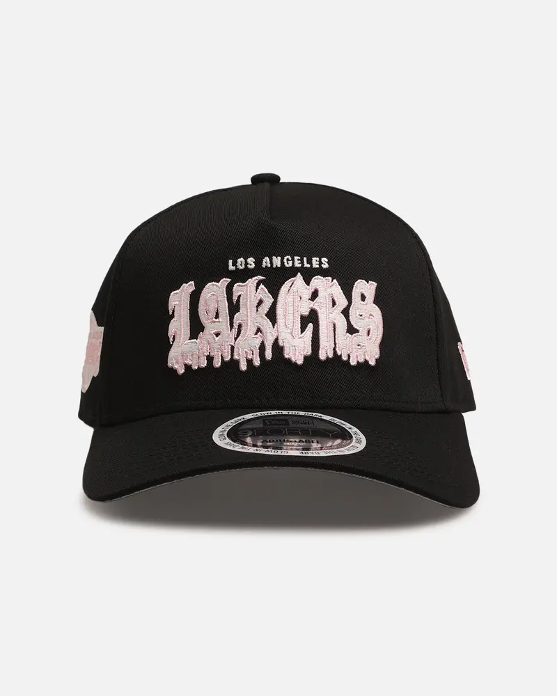 New Era Los Angeles Lakers 'Drip Glow Script' 9Forty A-Frame Snapback Black/Pink 1