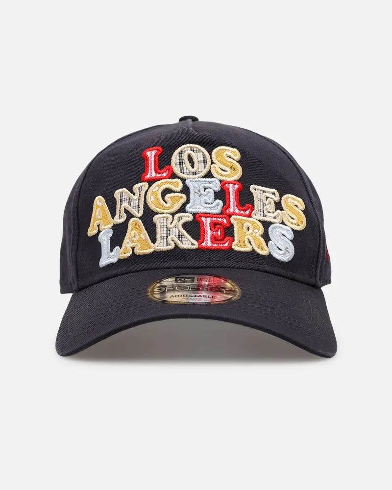 New Era Los Angeles Lakers 'Fabric Shop' 9Forty A-Frame Snapback Navy 1