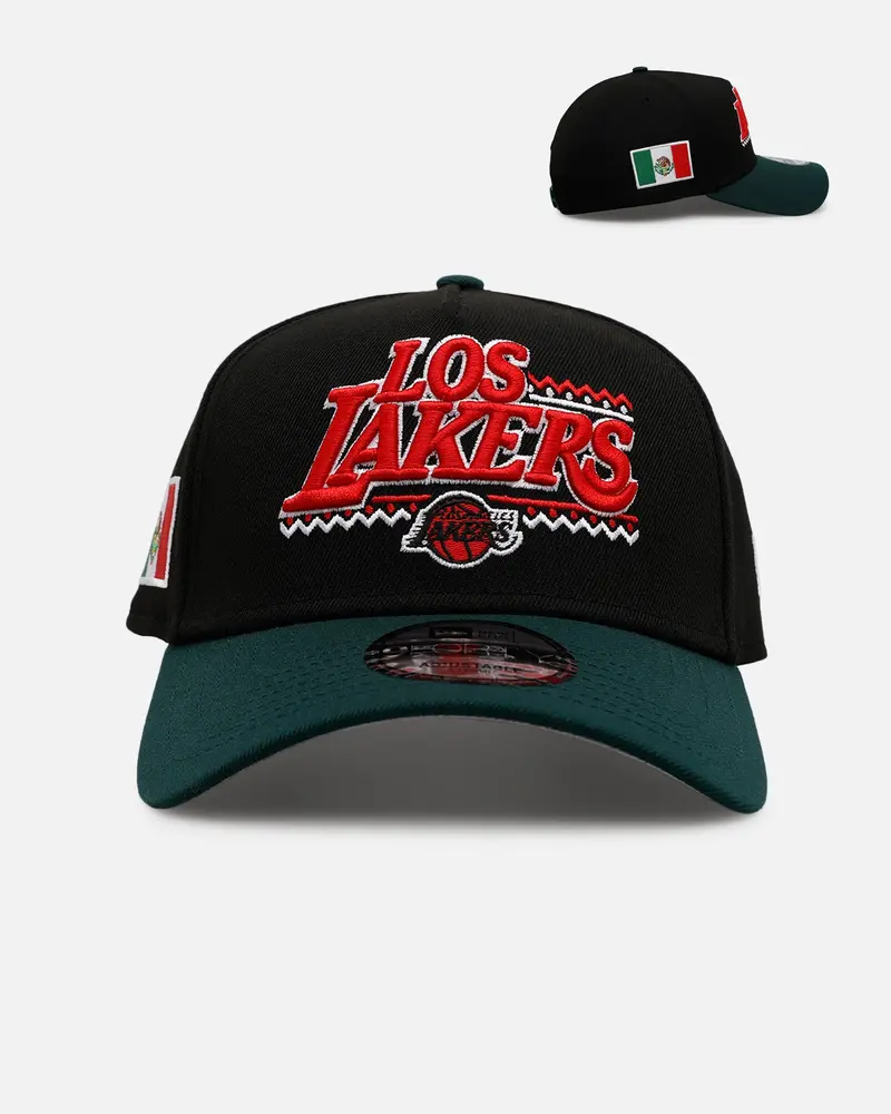 New Era Los Angeles Lakers 'Mexican Independence Day 2.0' 9Forty A-Frame Snapback Black/Green 1