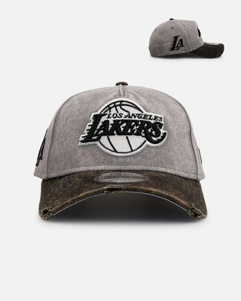 New Era Los Angeles Lakers 'Washed Storm Gray' 9Forty A-Frame Snapback Gray 1