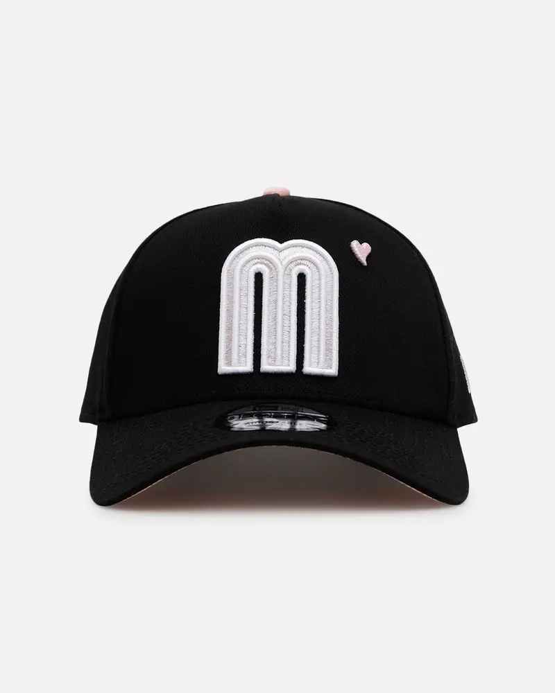 New Era Mexico National Baseball Team 'Pink Satin Hearts 2.0' 9Forty A-Frame Snapback Black/Pink 1