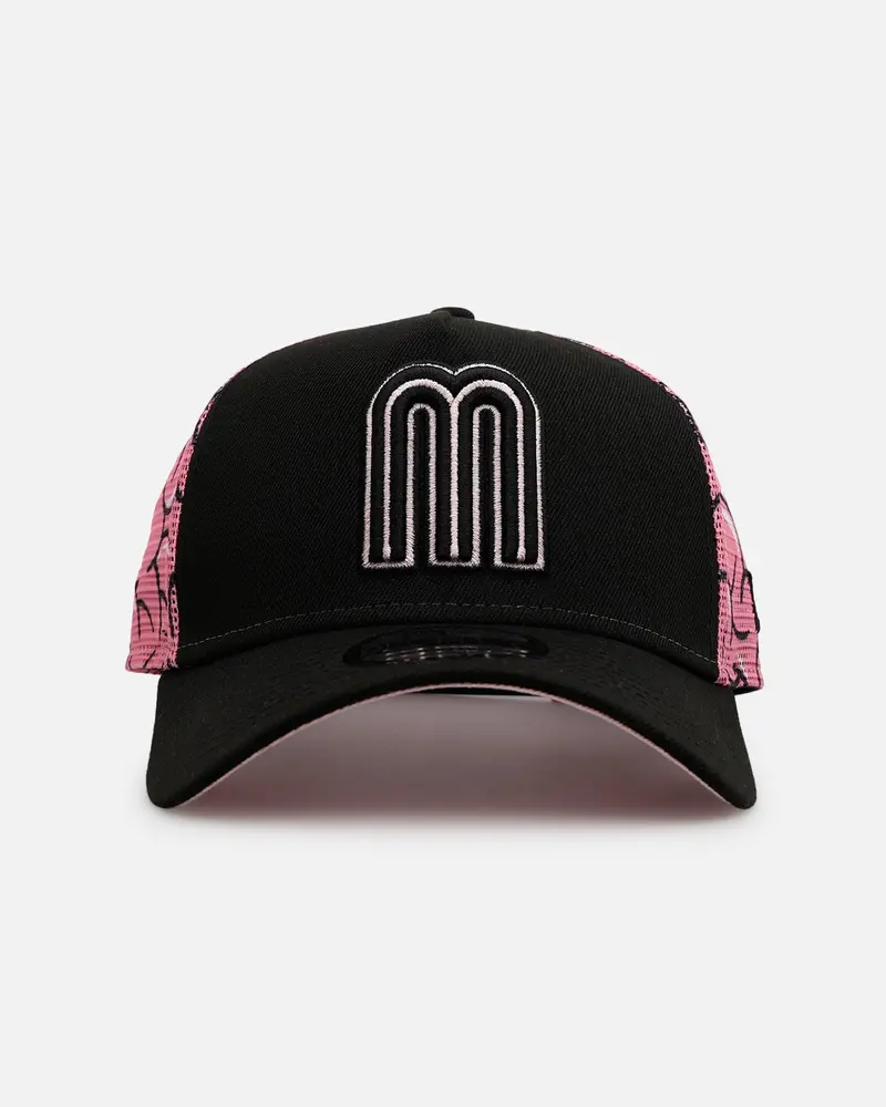 New Era Mexico National Baseball Team 'Thoughtful' 9Forty A-Frame Trucker Snapback Black/Pink 1