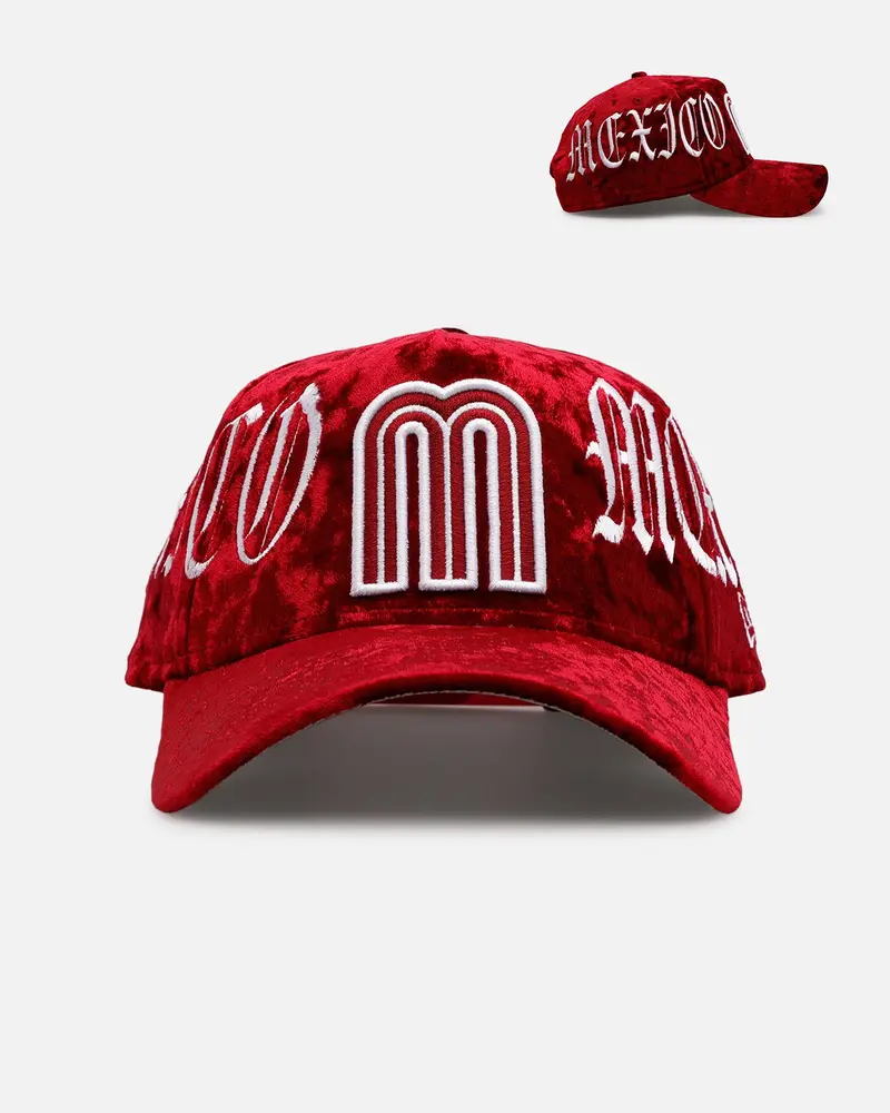 New Era Mexico National Baseball Team 'Velvet Gothic Script' 9Forty A-Frame Snapback Maroon 1