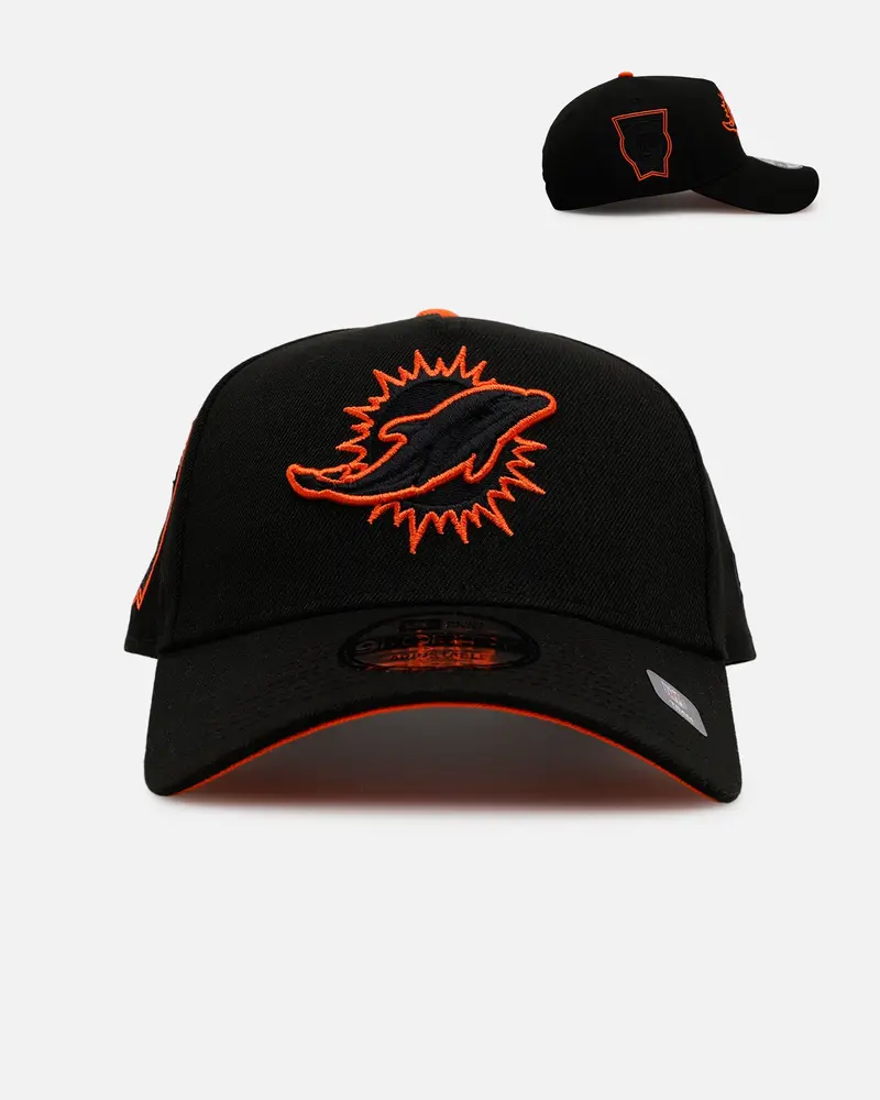 New Era Miami Dolphins 'Outline' 9Forty A-Frame Snapback Black 1