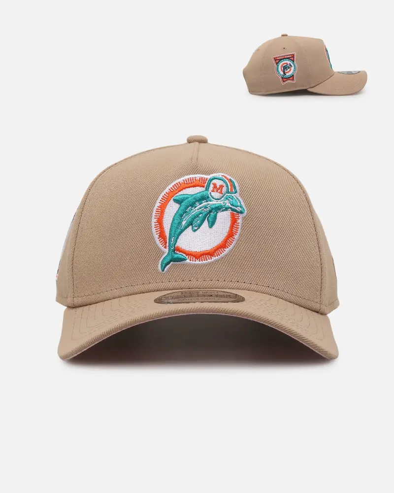 New Era Miami Dolphins 'Tan Pink' 9Forty A-Frame Snapback Tan 1