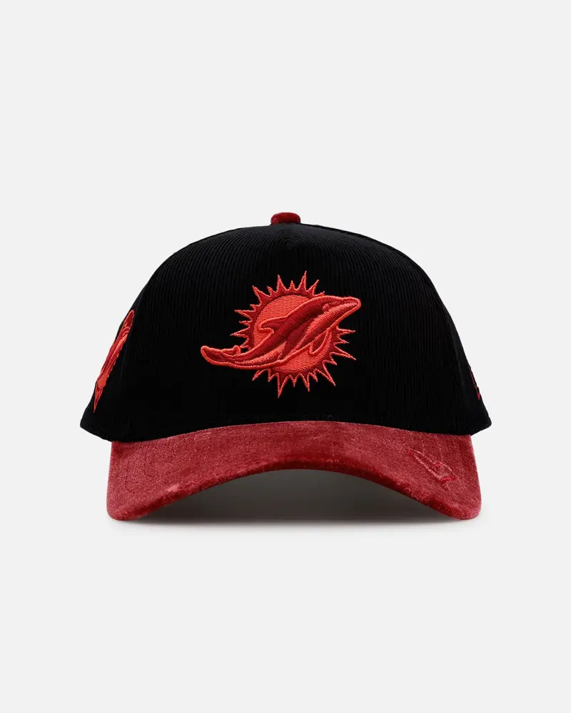 New Era Miami Dolphins 'Velvet Cord Certified Lover' 9Forty A-Frame Premium Corduroy Snapback Black 1